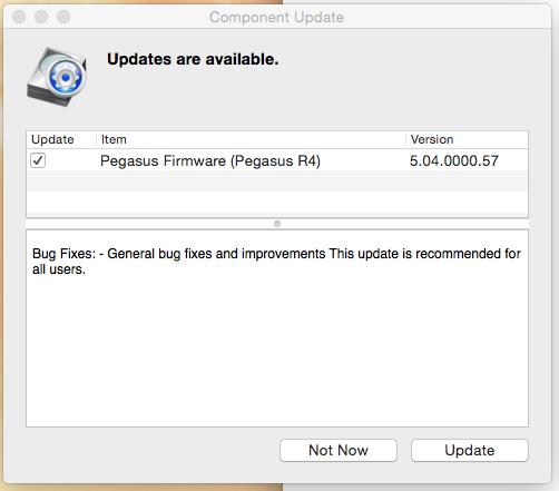 promise pegasus r4 firmware update